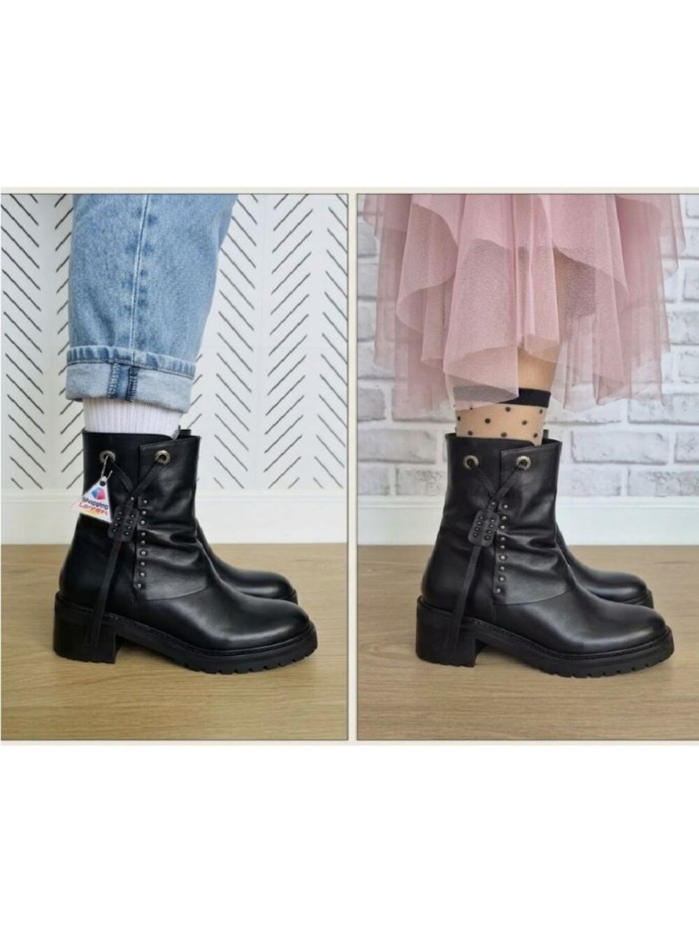 Vintage Foundry Co Women's Madeline Black Leather Studded Ankle Boots Size 8 New